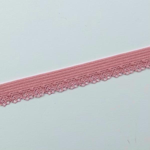 Elastische Spitze Blumenkante rosa 11mm